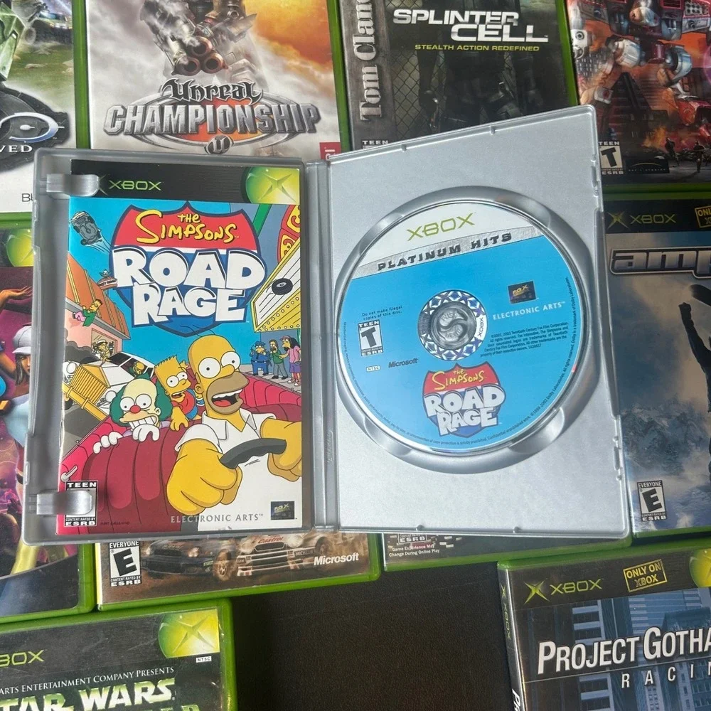 Microsoft Xbox 15 Game Lot Halo 1 & 2 Simpsons Road Rage Mortal Kombat Bundle